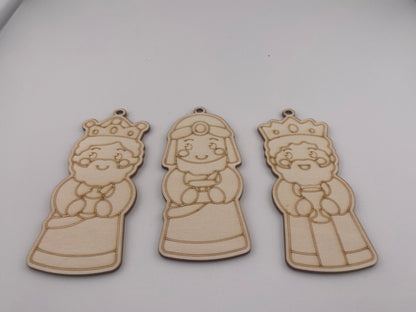Wooden Christmas Ornament Set