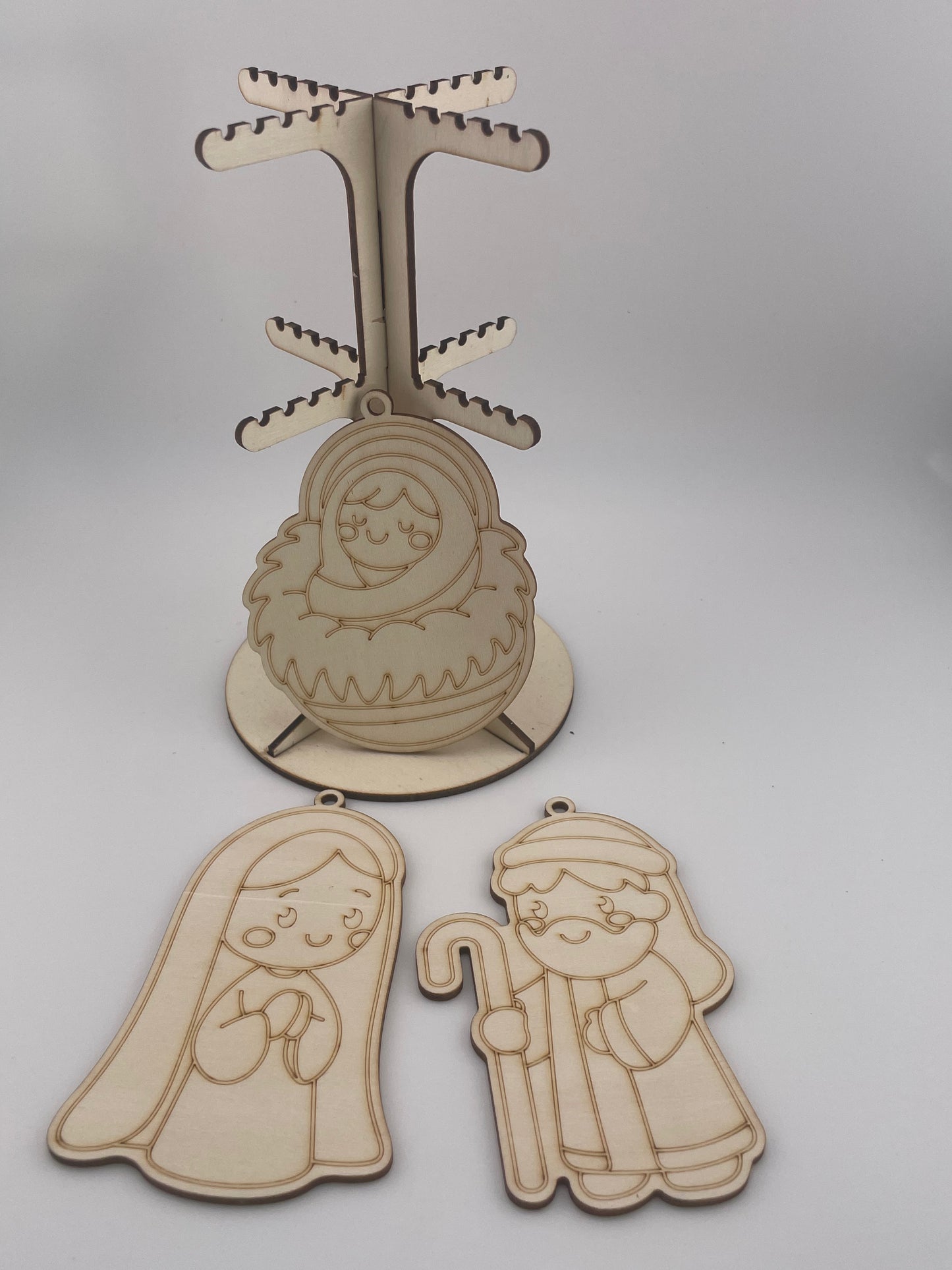 Wooden Christmas Ornament Set