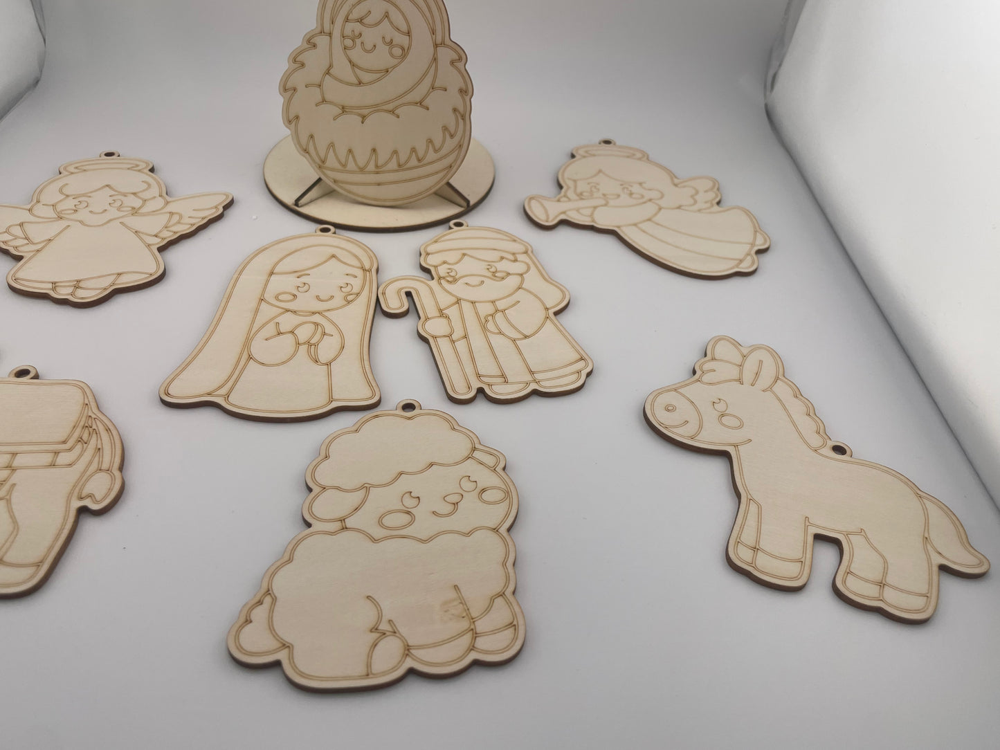 Wooden Christmas Ornament Set