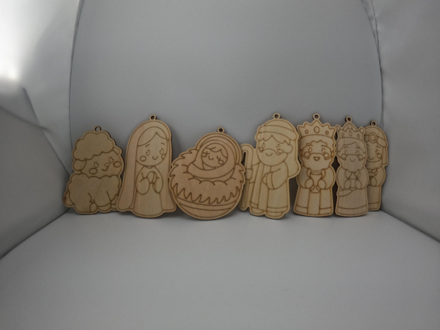 Wooden Christmas Ornament Set