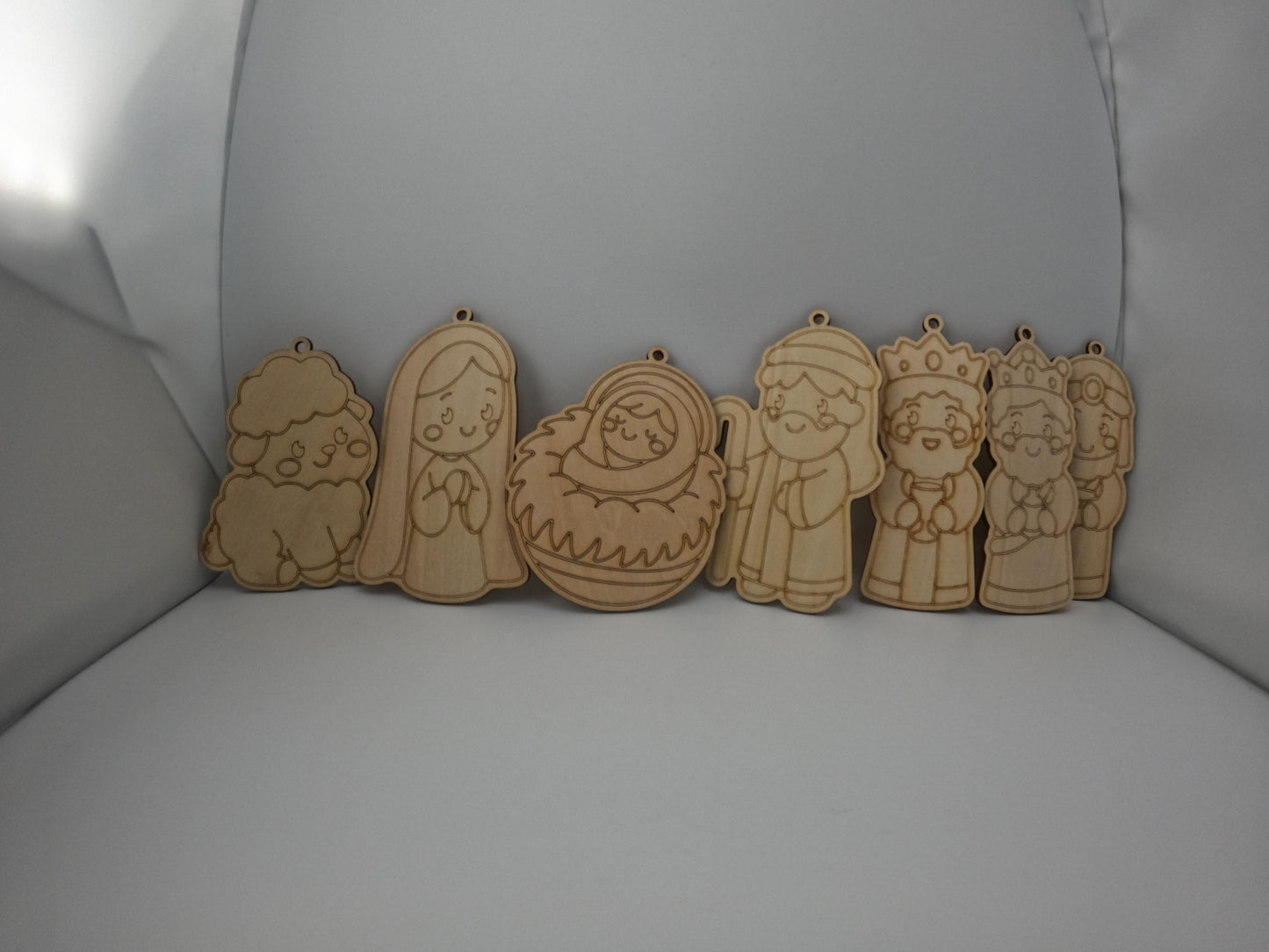 Wooden Christmas Ornament Set