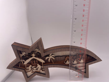 Wooden Shooting Star Nativity