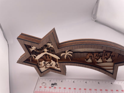 Wooden Shooting Star Nativity