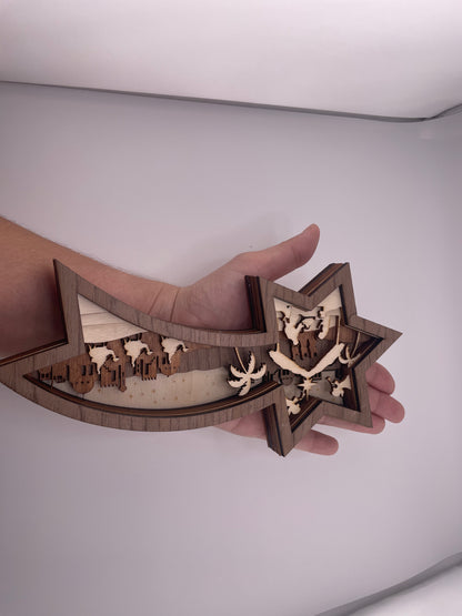 Wooden Shooting Star Nativity