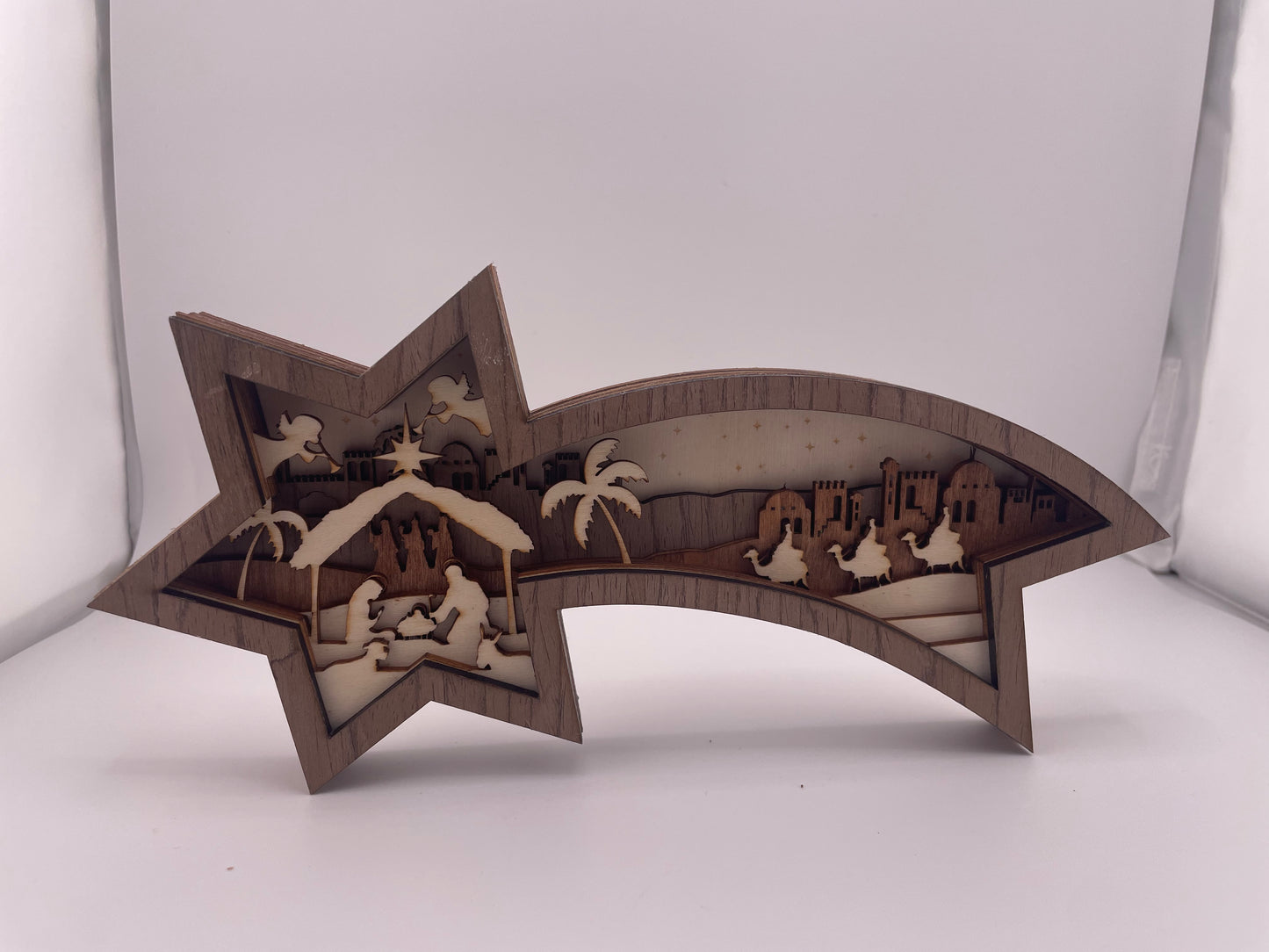 Wooden Shooting Star Nativity