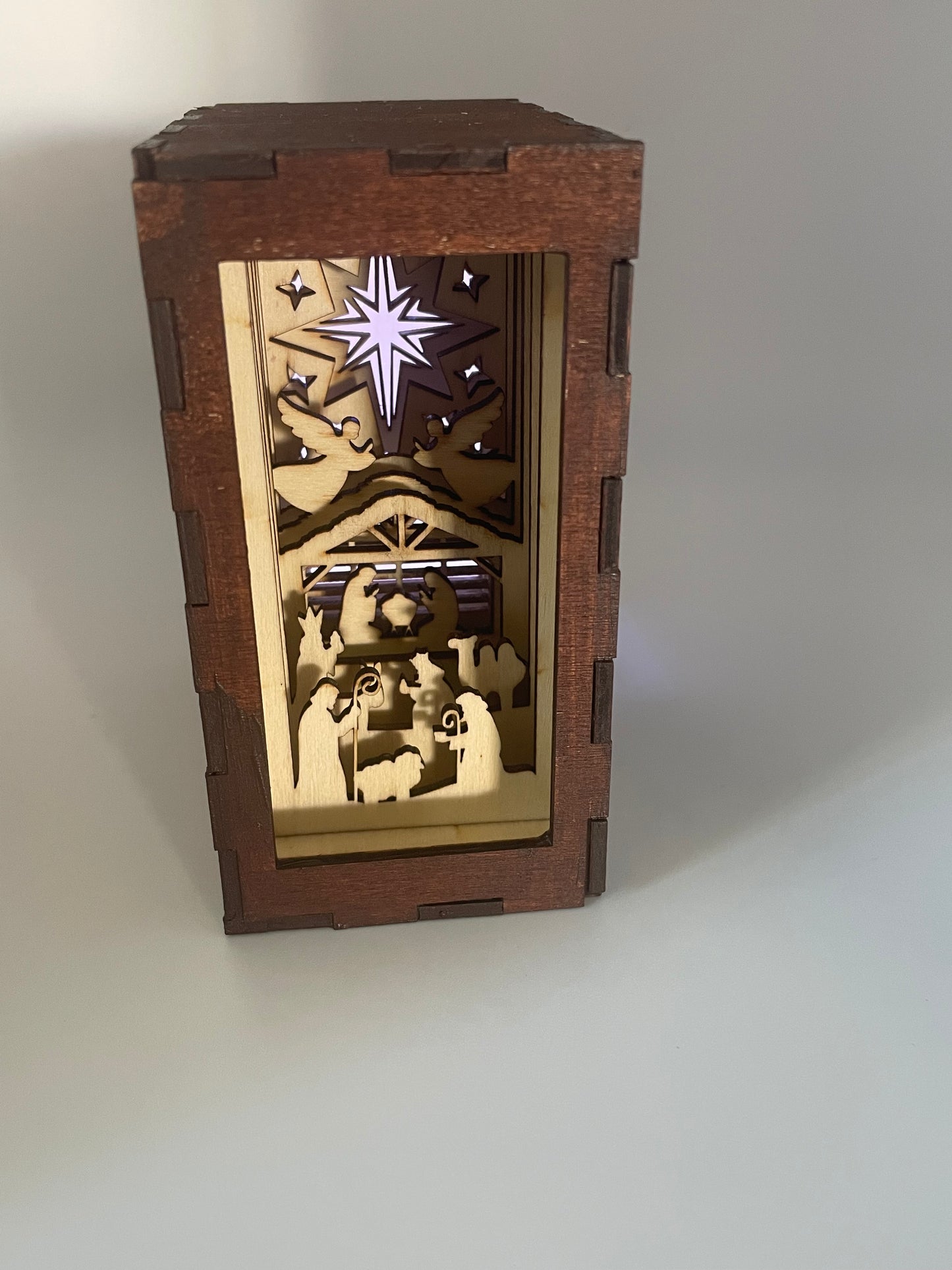 Light of the Nativity - Wooden Shadow Box