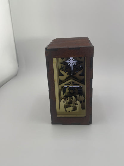 Light of the Nativity - Wooden Shadow Box