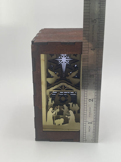 Light of the Nativity - Wooden Shadow Box