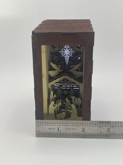 Light of the Nativity - Wooden Shadow Box