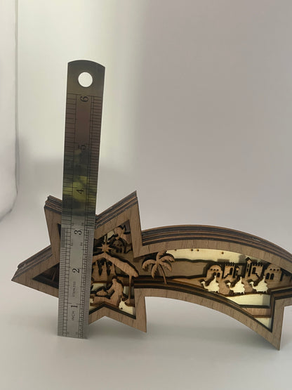 Wooden Shooting Star Nativity