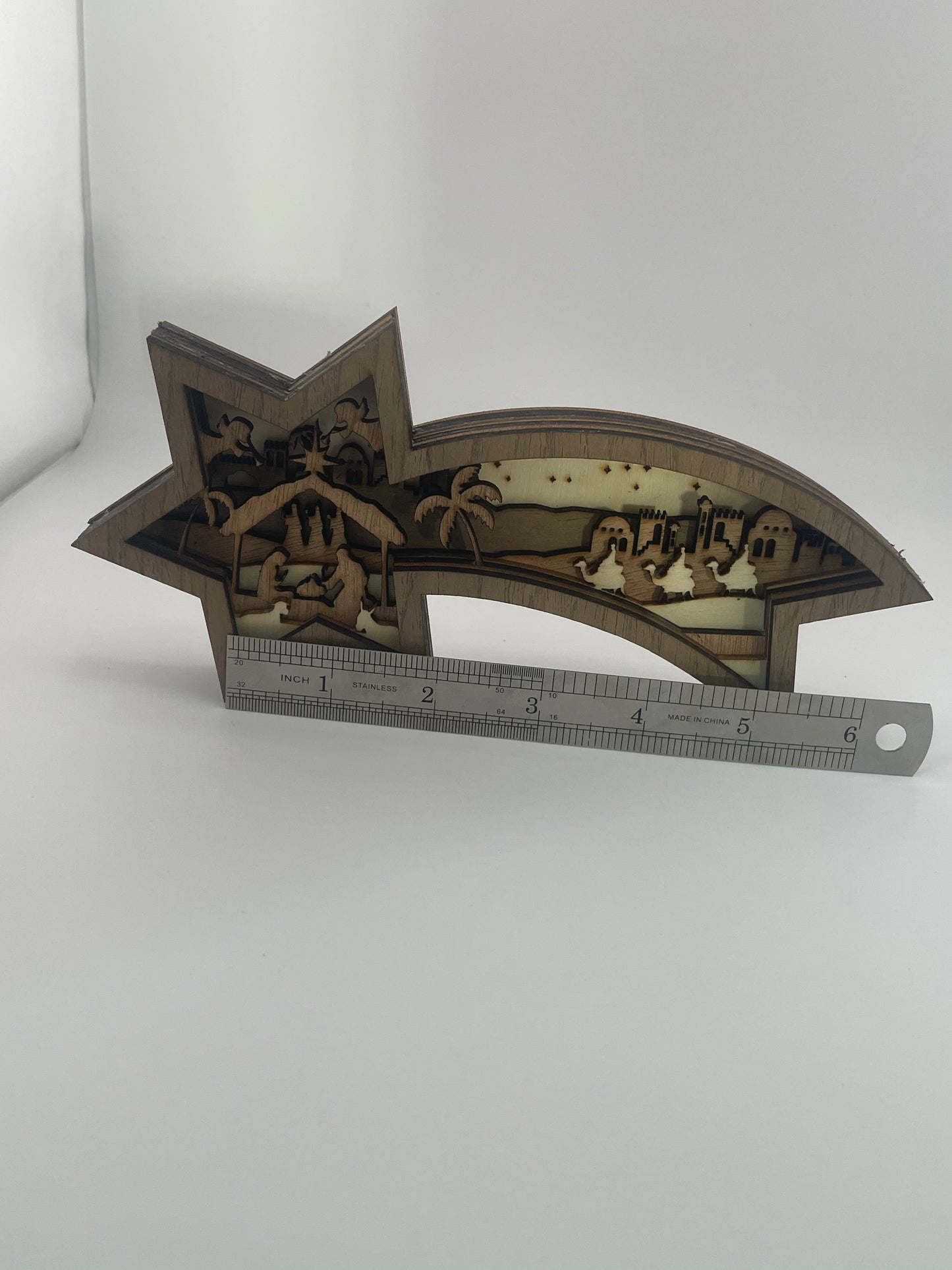 Wooden Shooting Star Nativity