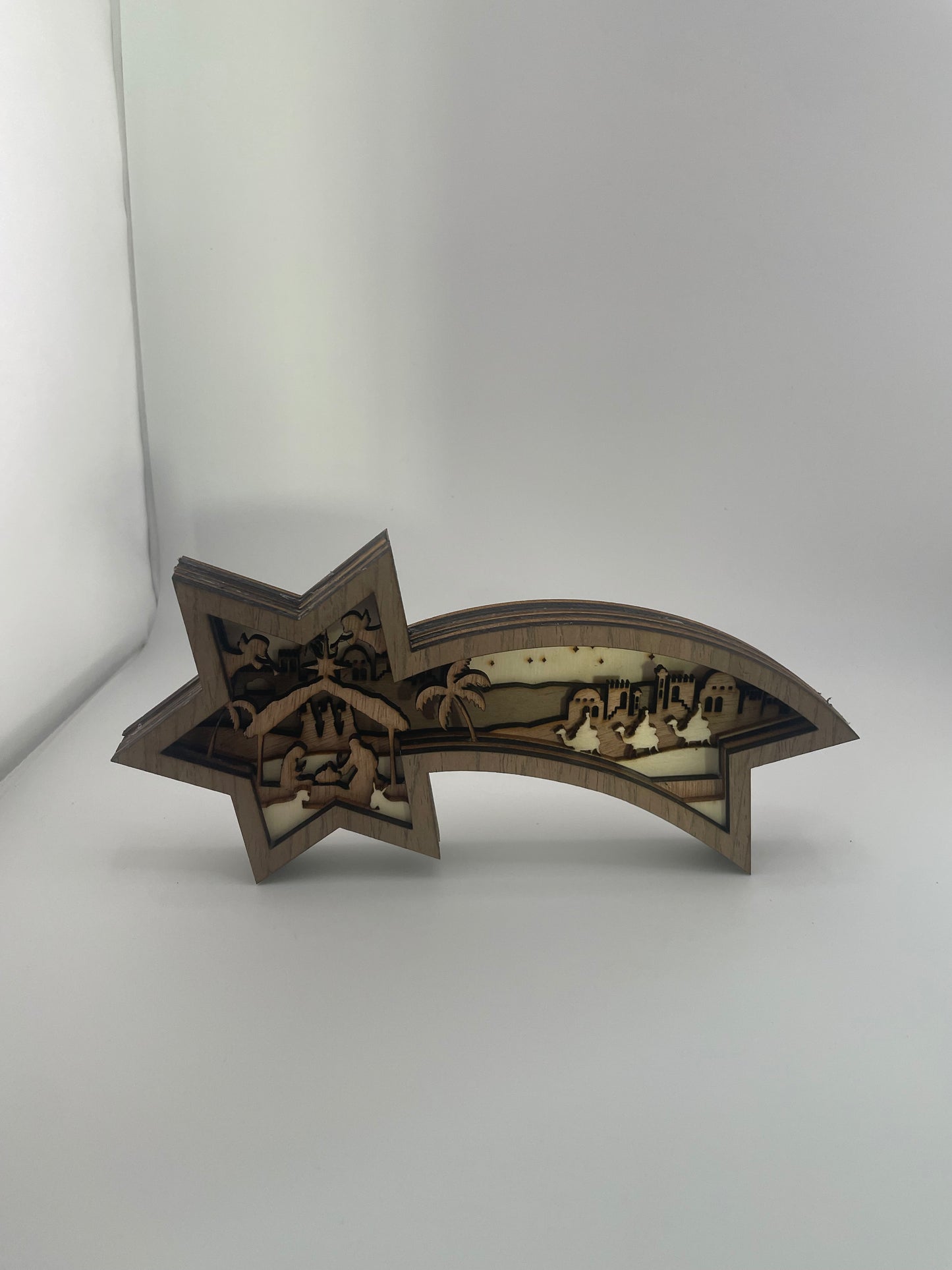 Wooden Shooting Star Nativity