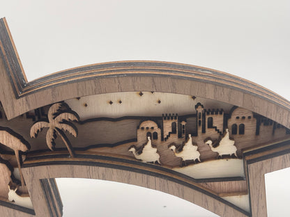 Wooden Shooting Star Nativity