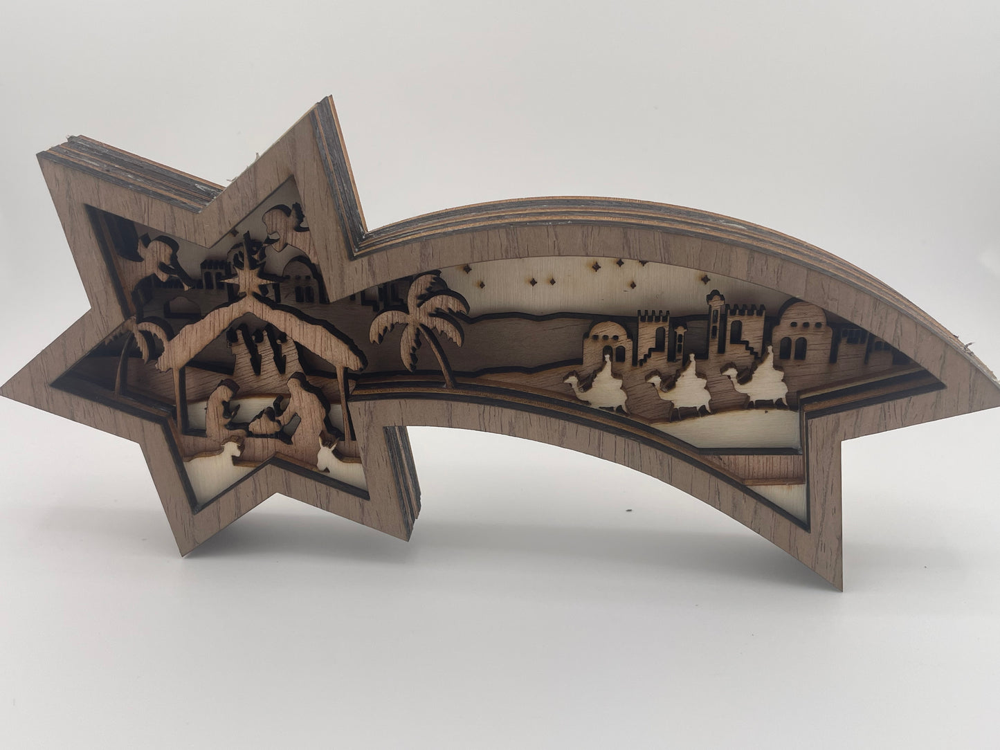 Wooden Shooting Star Nativity